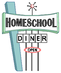 Homeschool Diner Logo -- 1960's style sign with atomic starburst